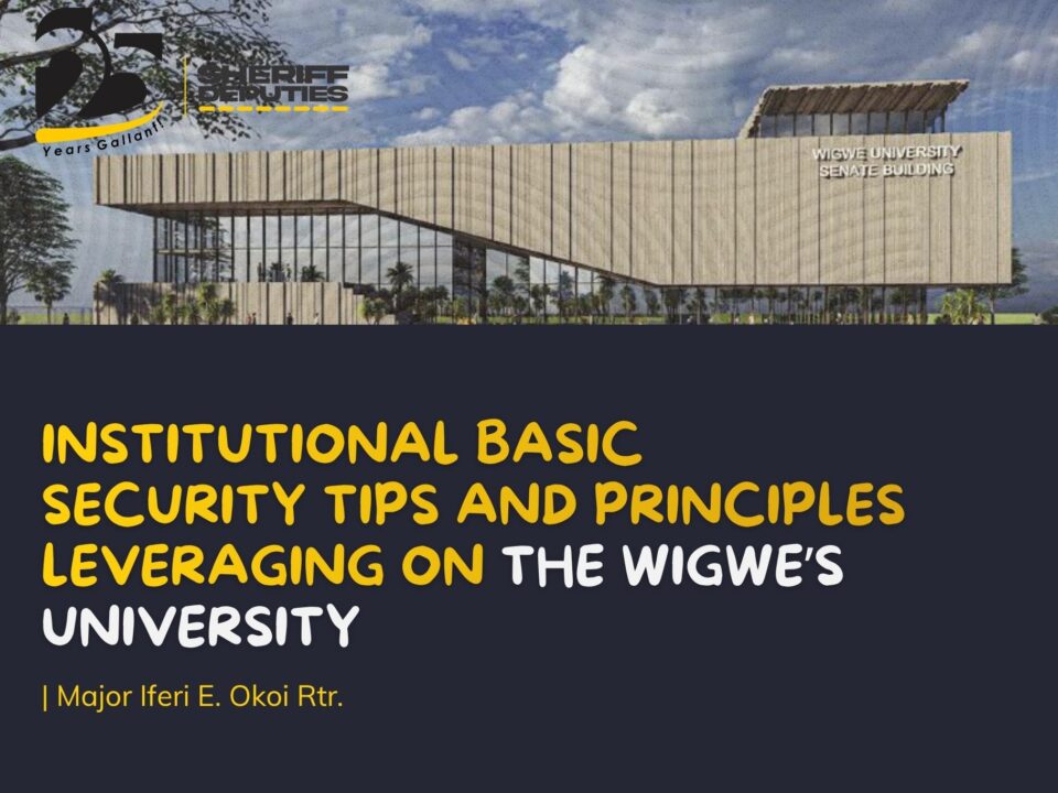 INSTITUTIONAL BASIC SECURITY TIPS AND PRINCIPLES LEVERAGING ON THE WIGWE’S UNIVERSITY